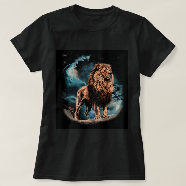 Lion Night T-Shirt Design (Illustration) (Design Front)