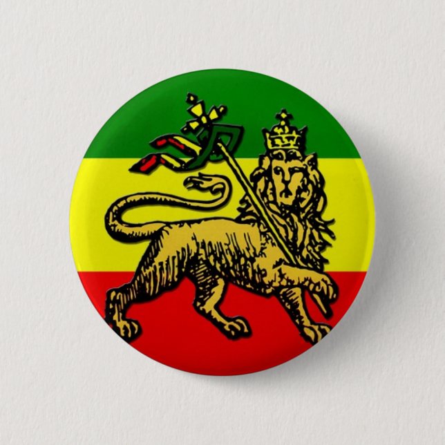 Lion of Judah 6 Cm Round Badge (Front)
