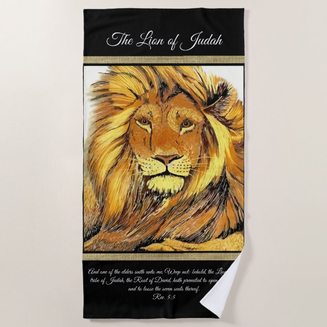 Lion of Judah Beach Towel (Front)