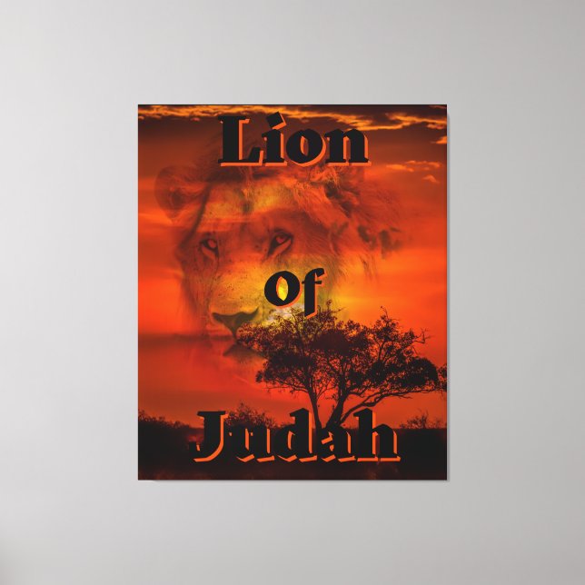 Lion Of Judah Biblical Tribe Canvas Wall Art (Front)