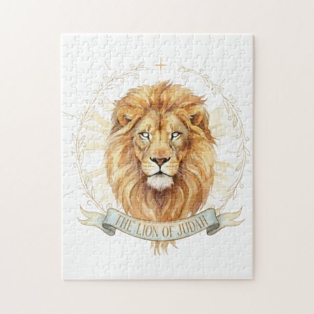 Lion of Judah Biblical Watercolor Jigsaw Puzzle  (Vertical)