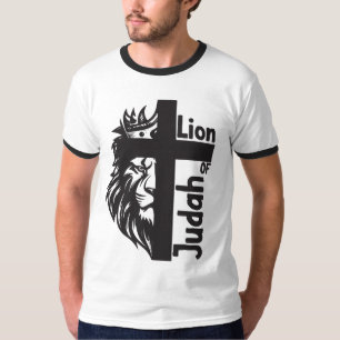 Lion of Judah Bold Half Lion Half Cross Christian T-Shirt