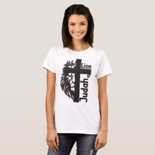 Lion of Judah Bold Half Lion Half Cross Christian T-Shirt