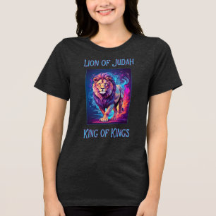 Lion of Judah Christian Jesus Faith Art Tri-Blend Shirt
