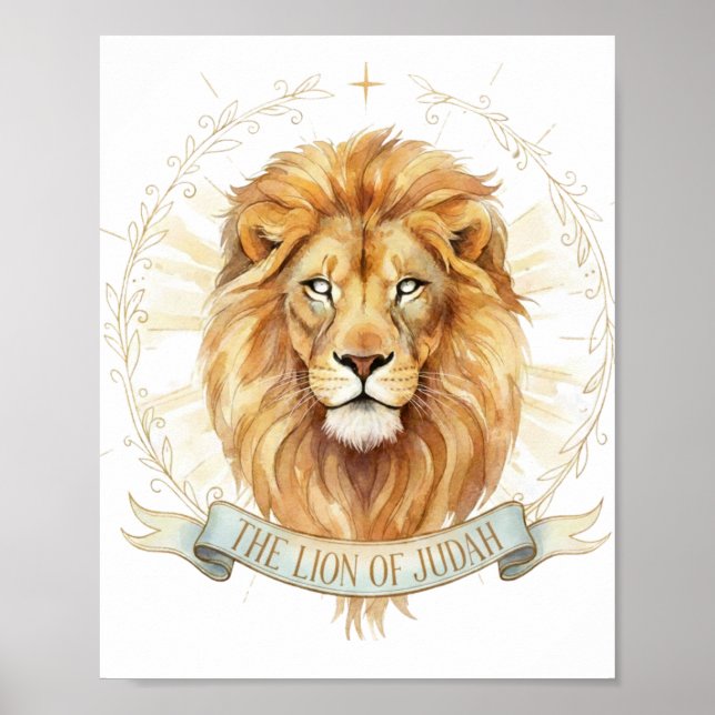 Lion of Judah Christian Wall Art - 8x10 Bold Faith (Front)