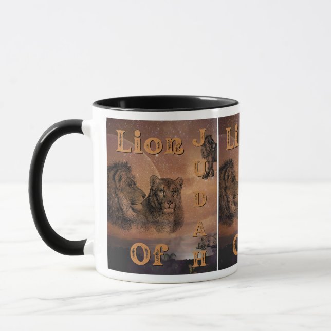 Lion of Judah Courage & Devotion To Gods Word Mug (Left)