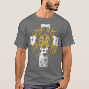 Lion of Judah Cross Christian  T-Shirt