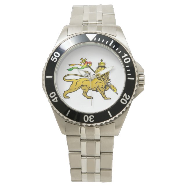 Lion of Judah, Ethiopia, Ethiopian, Rastafarian Watch (Front)