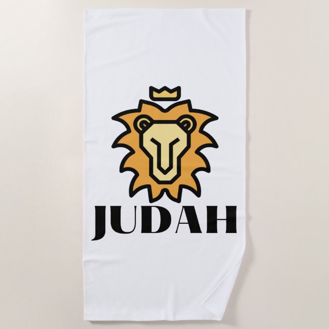 Lion Of Judah Faith Based Beach Towel (Front)
