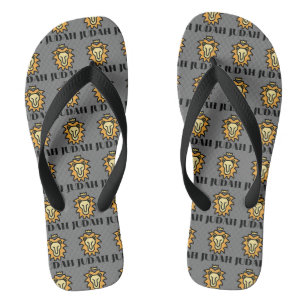Lion Of Judah Faith Based Grey All-Over Unisex Jandals