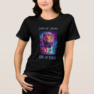 Lion of Judah Faith Jesus Christian Gift Tri-Blend Shirt