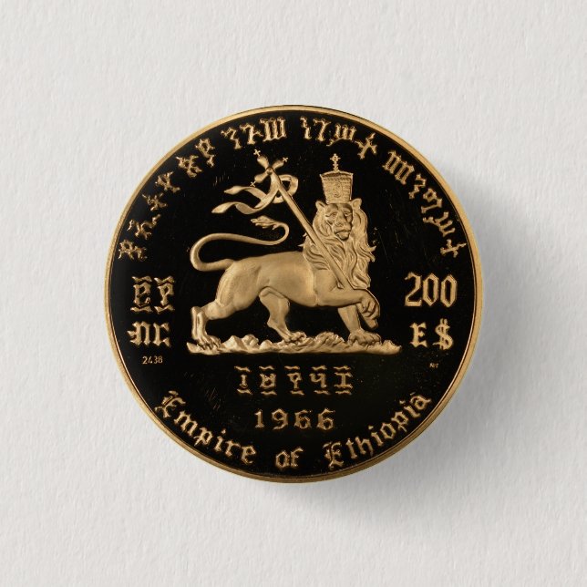 Lion of Judah - Haile Selassie - Rastafari Button (Front)