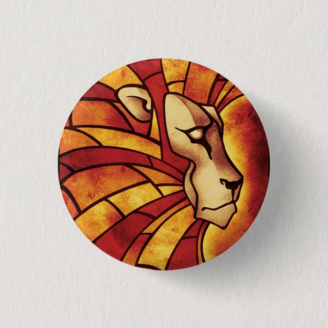 Lion of Judah - Haile Selassie - Rastafari Sticker 3 Cm Round Badge (Front)