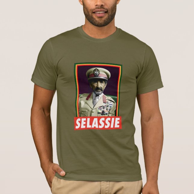 Lion of Judah Jah Army INI Haile Selassie Rasta T-Shirt (Front)