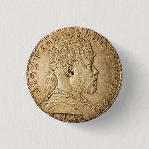 Lion of Judah Jah Army Menelik II Rasta Roots 3 Cm Round Badge