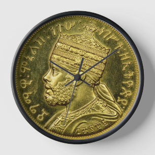 Lion of Judah Jah Army Menelik II Rasta Roots Clock