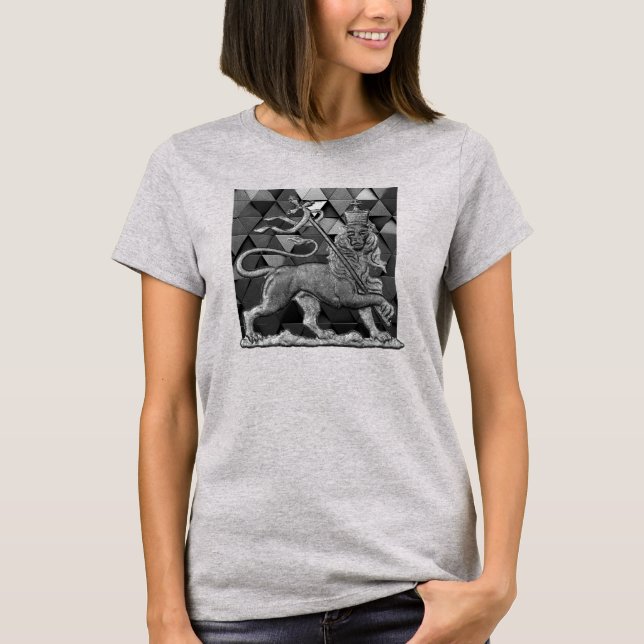 Lion of Judah - Jah Rastafari Rasta Reggae Roots T-Shirt (Front)