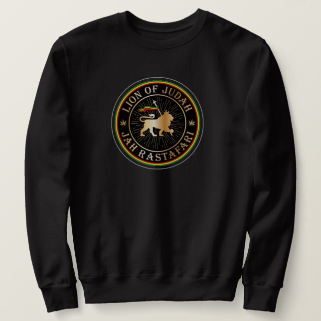 Lion of Judah Jah Rastafari Rasta Roots Sweater (Design Front)