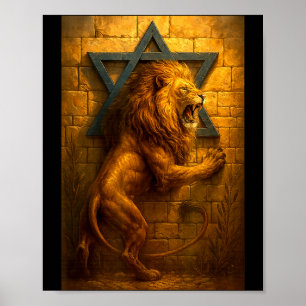 Lion Of Judah Jerusalem Western Wall The Star Of D Poster