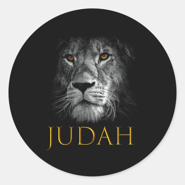 Lion Of Judah Jesus Christian Faith Over Fear Prem Classic Round Sticker (Front)