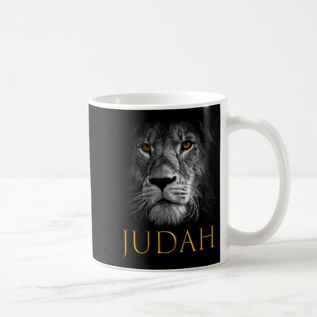 Lion Of Judah Jesus Christian Faith Over Fear Prem Coffee Mug (Right)