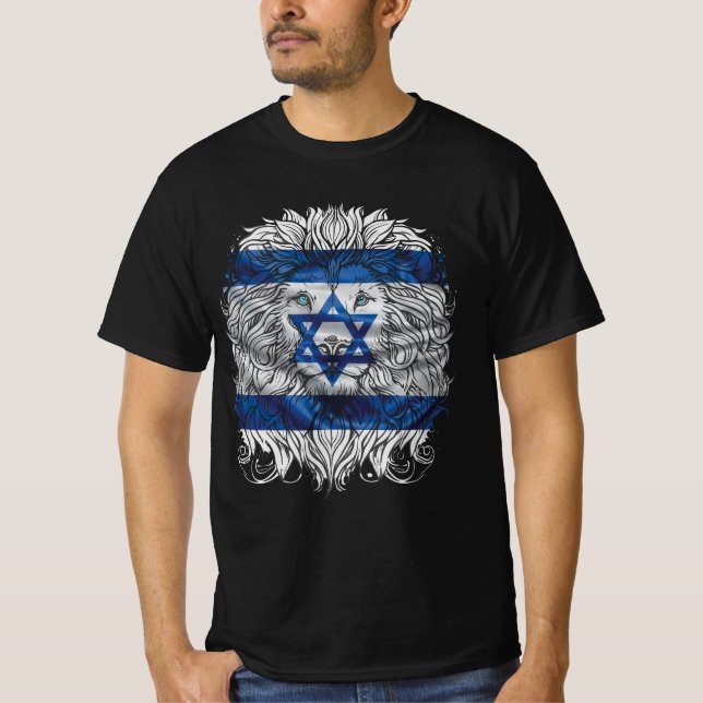 Lion Of Judah Jewish Pride Israel Flag Jerusalem H T-Shirt (Front)