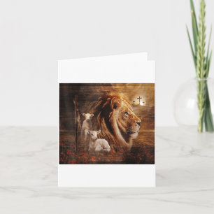 Lion Of Judah Lamb God Cross Jesus Light God Card