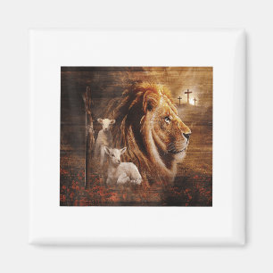 Lion Of Judah Lamb God Cross Jesus Light God Magnet