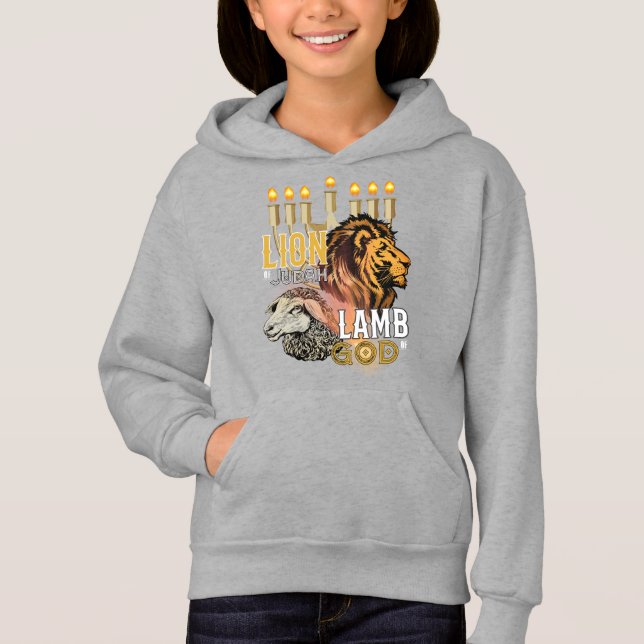 Lion Of Judah Lamb Of God Girl's Hoodie (Front)