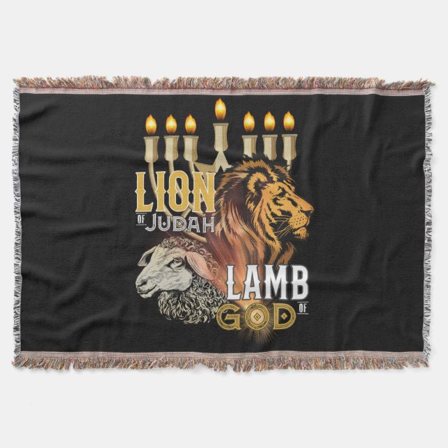 Lion Of Judah Lamb Of God Throw Blanket (Front)
