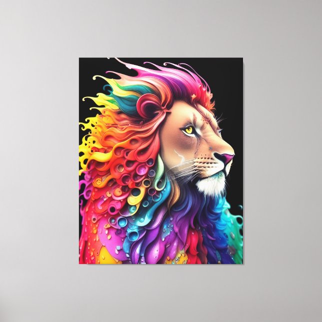 Lion of Judah Majestic Colourful Vibrant Christian Canvas Print (Front)