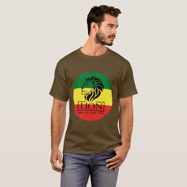 Lion of Judah - Rasta Reggae Flag - Shirt (Front Full)