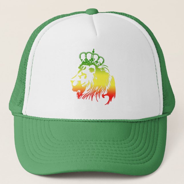 Lion Of Judah - Rasta Trucker Hat (Front)