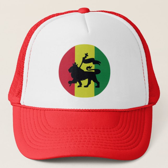 Lion of Judah - Reggae Rasta Roots - Trucker Cap  (Front)