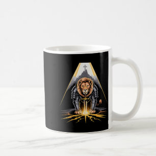 Lion Of Judah Sword And Cross Christian Warrior Coffee Mug