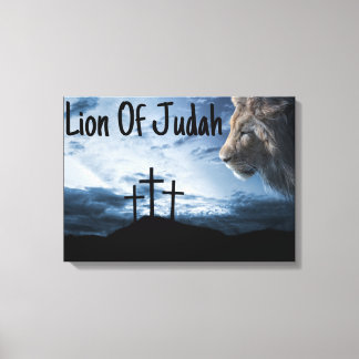 Lion Of Judah Tribe Cross Canvas Wall Art