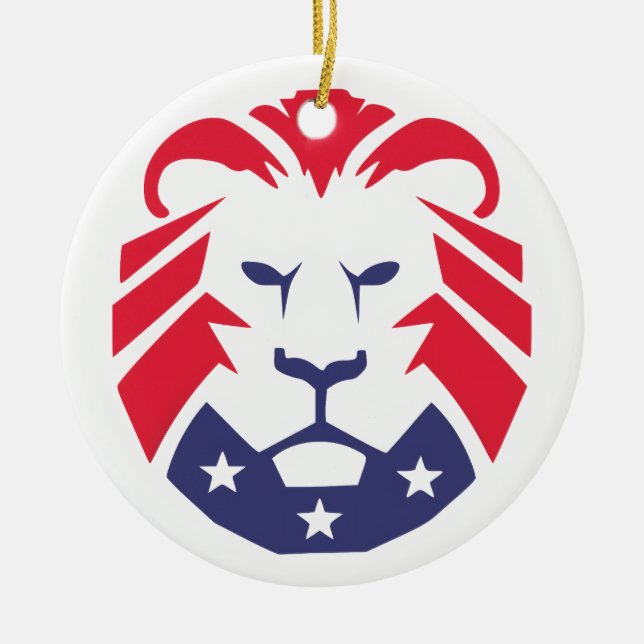 Lion of Patriots Ceramic Tree Decoration (Front)