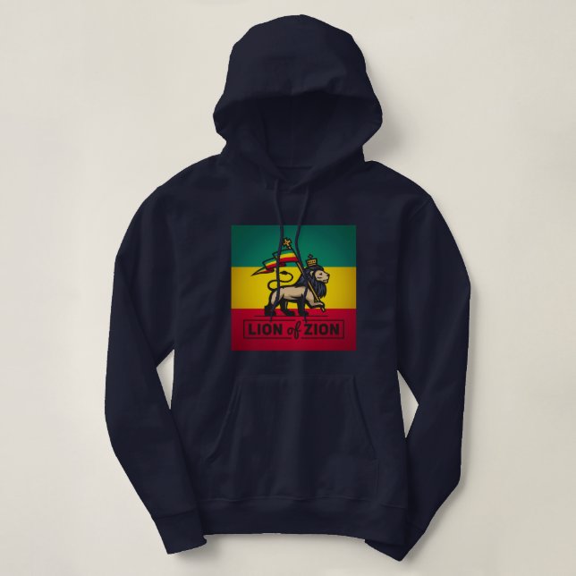 Lion of Zion - Haile Selassie - Judah Queen Hoodie (Design Front)