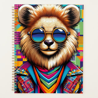 Lion on a colourful geometric background planner