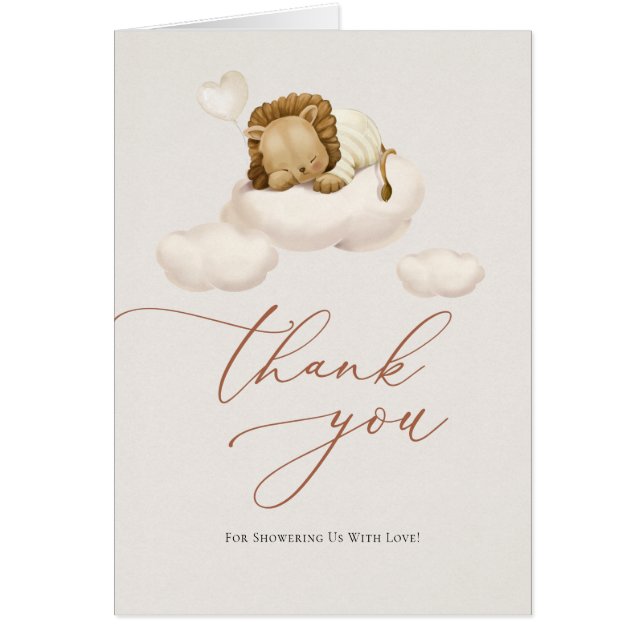 Lion on Cloud Thank You Enclosure Card (Front)