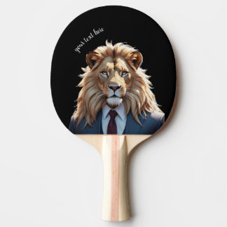 lion on suit ping pong paddle