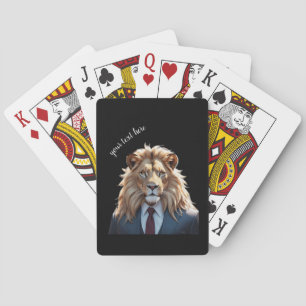lion on suit playing cards