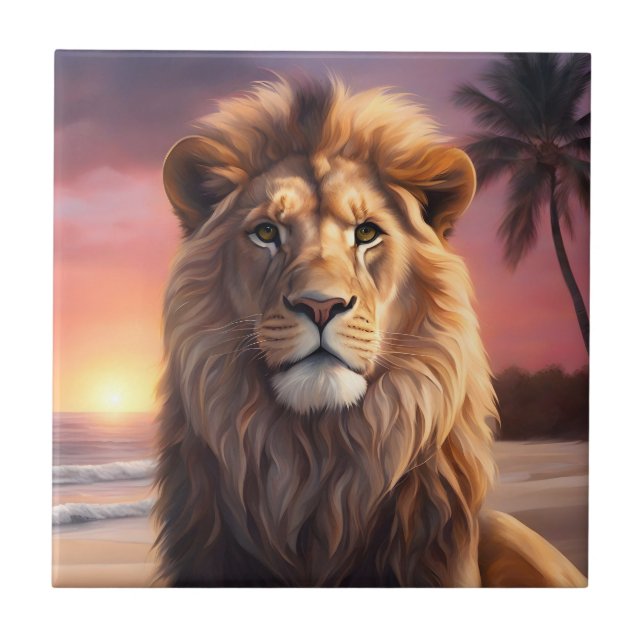 Lion on the beach tile (Front)