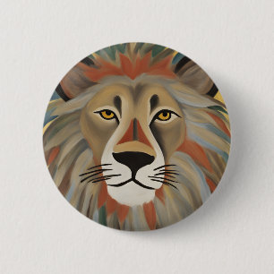 Lion Painting 6 Cm Round Badge