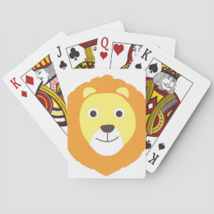lion painting art playing cards