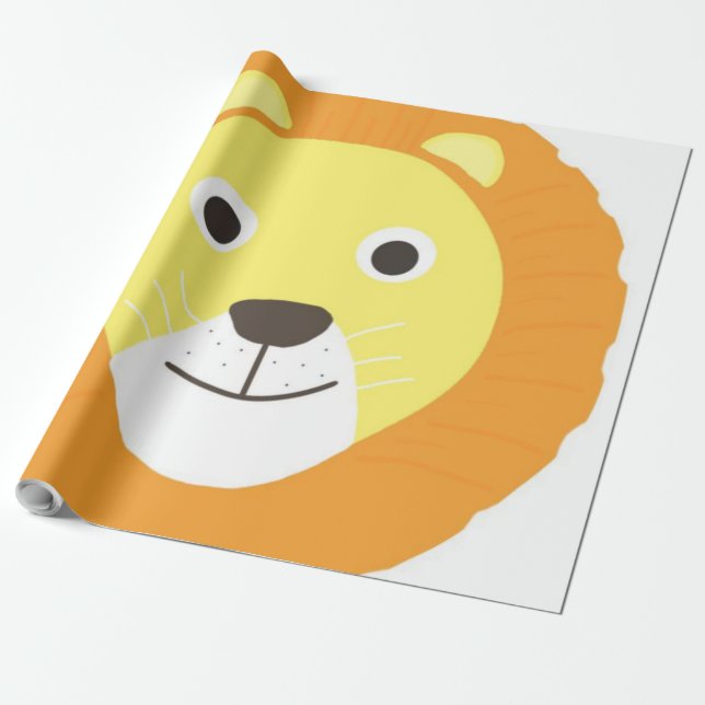 lion painting art wrapping paper (Unrolled)