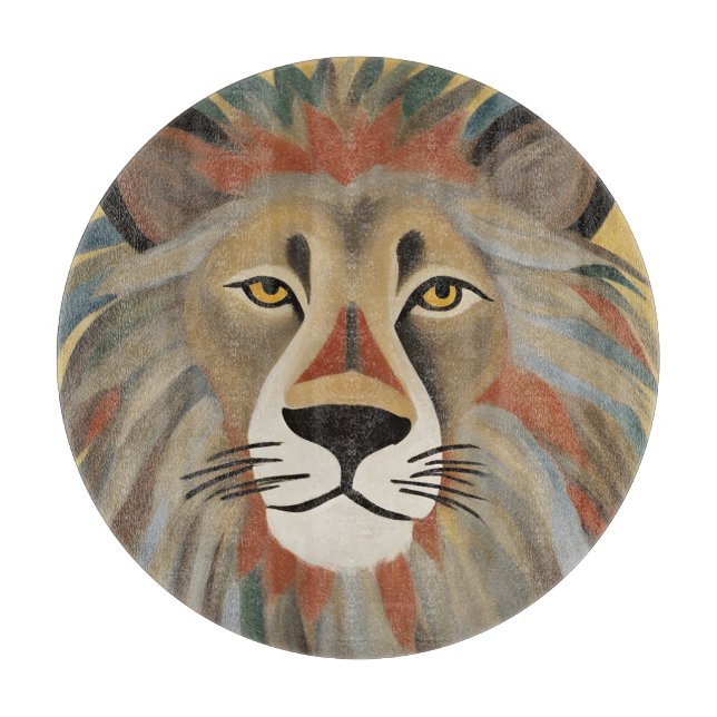 Lion Painting Cutting Board (Front)
