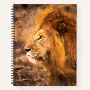 Lion Painting Golden King Art Notebook