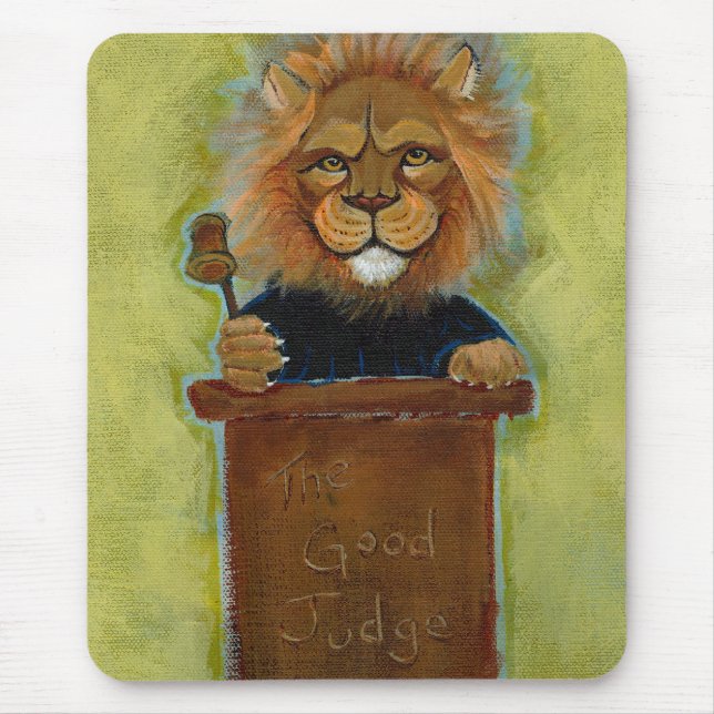 Lion painting original art judge legal law lawyers mouse pad (Front)