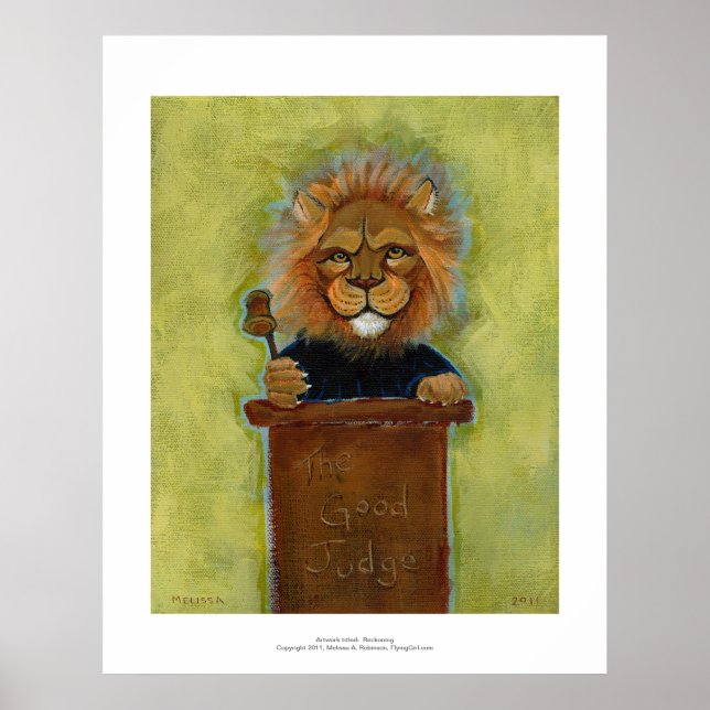 Lion painting original art judge legal law lawyers poster (Front)